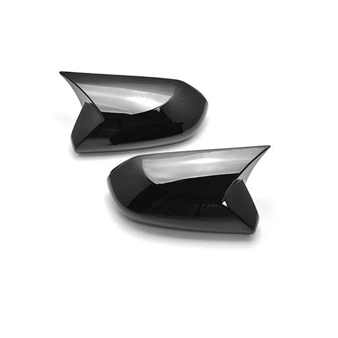 Gloss Black Ox Horn Rear View Mirror Cover Trim For Camry