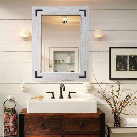 Rustic Wood Framed Bathroom Mirror Everything Bathroom