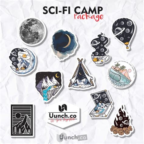 Jual Sticker Aesthetic Case Handphone Laptop Tumblr Bujo Sci Fi Camp