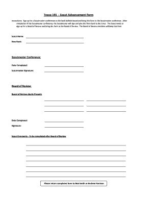 Fillable Online Troop 191 Scout Advancement Form Fax Email Print