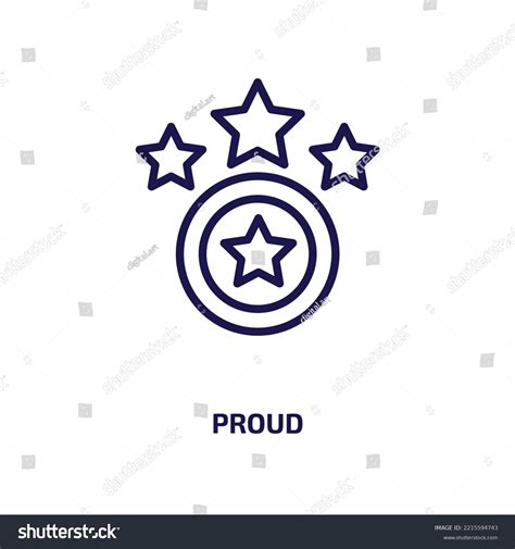 Proud Icon Education Collection Thin Linear Stock Vector Royalty Free