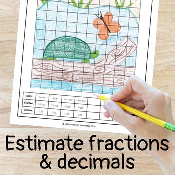 Decimal Art Estimating Fractions And Decimals To Hundredths Practice