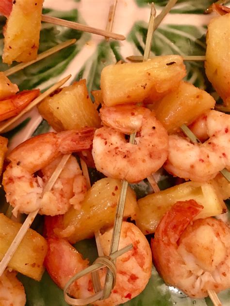 Brochette De Crevettes Ananas Et Piment D Espelette Brochette