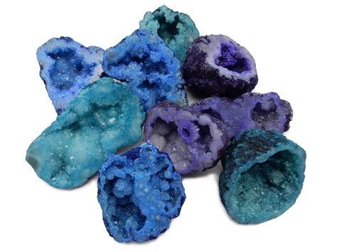 Large Geode Half - Dyed Druzy Geodes - CHOOSE Purple Blue Teal or Mixe ...