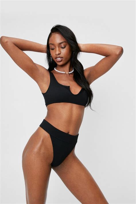 Notch Scoop Neck High Leg Bikini Set Nasty Gal