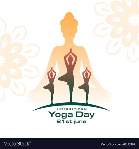 21st June International Yoga Day Background Vector Image