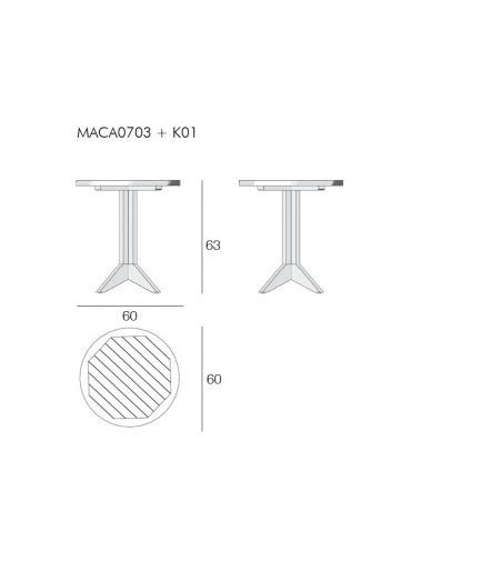 Macao Round Outdoor Central Foot Il Giardino Di Legno