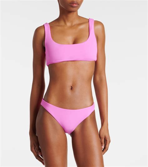 Rounded Edges Bikini Top In Pink Jade Swim Mytheresa