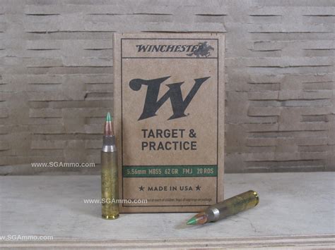 1000 Round Case 5 56mm 62 Grain FMJ M855 Green Tip Winchester Lake