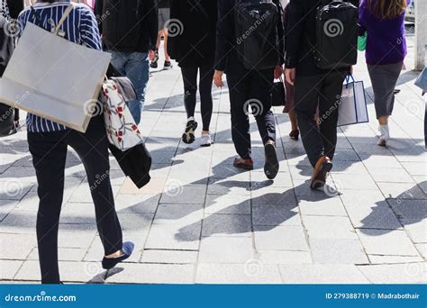 Crowd of People Walking in the City Stock Image - Image of lifestyle ...