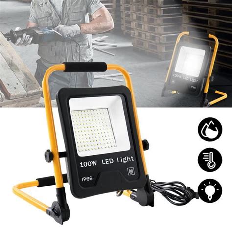 HENGMEI Projecteur LED Lampe de chantier Extérieur portable Lampe IP66