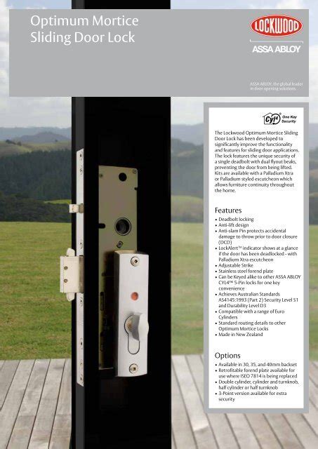 Lockwood Optimum Sliding Door Lock - ASSA ABLOY