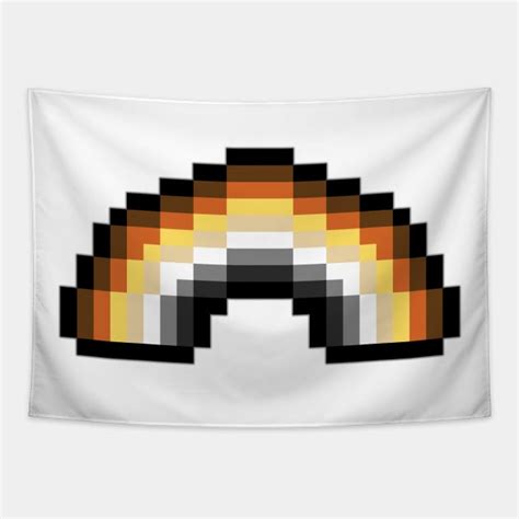 Pixel Rainbow Design In Gay Bear Pride Flag Colors Gay Bear Pride Tapestry Teepublic