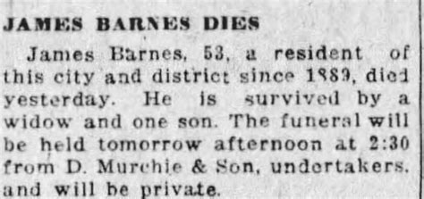 Obituary For James Barnes Aged 63 ™