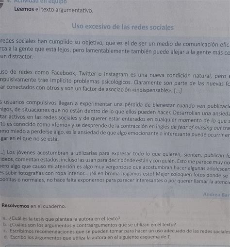 A Cu L Es La Tesis Que Plantea La Autora En El Texto B Cu Les Son