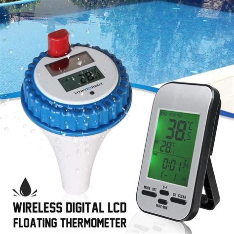 NEUFU Solaire Thermomètre Flottant Sans fil LCD Récepteur Température