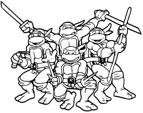 Happy Ninja Turtles Coloring Page - Free Printable Coloring Pages