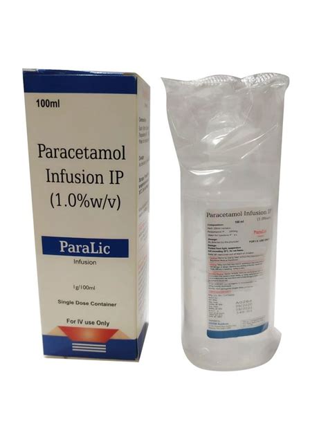 Injection Paralic Paracetamol Iv Infusion Packaging Size 100 Ml At Rs