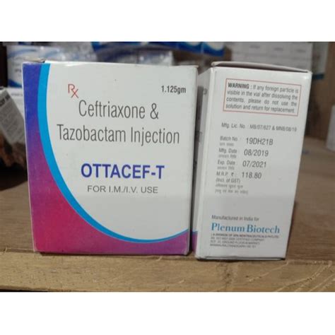 Ottacef T Ceftriaxone Tazobactum Injection 1 Vial Prescription At