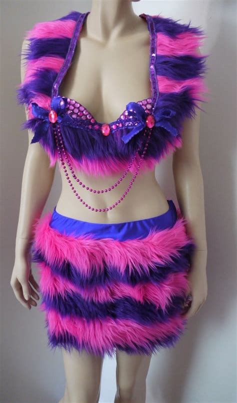 Cheshire Cat Fur Costume Alice In Wonderland Bra Costume Cosplay Dance