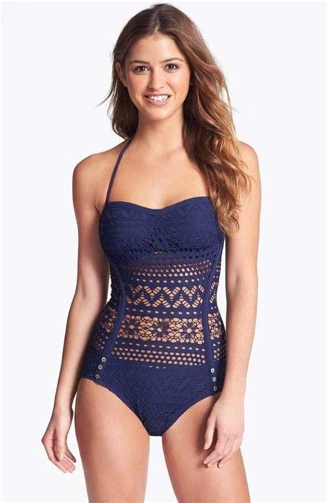 Cute Swimsuits For Summer Nwt Robin Piccone Penelope Crochet Overlay