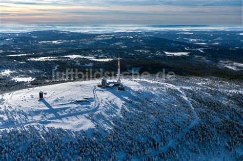 Schierke Aus Der Vogelperspektive Winterluftbild Funkturm Und