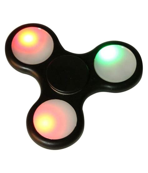 LED Light Tri Spinner Black Fidget Toy Hand Spinner Stress Reducer