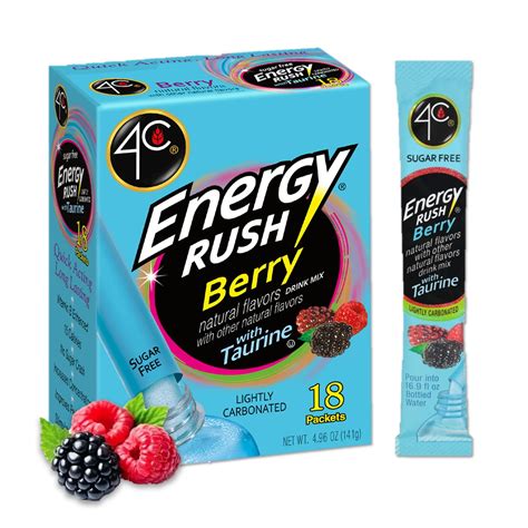 Get Energized with 4C Energy Rush Stix - Berry Flavor! 18 Count Packets ...