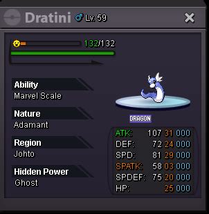 AUCTION DRATINI // ADAMANT // MARVEL SCALE // ATK: 31 // SPD: 29 // 20+ - Selling Pokémon ...