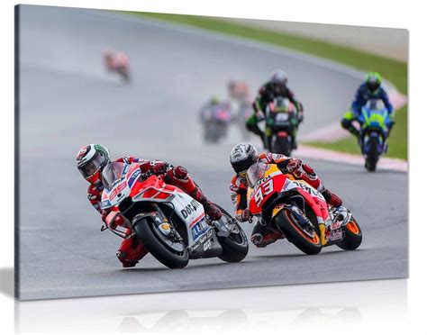 Jorge Lorenzo And Marc Marquez Moto Gp Canvas Wall Art Picture Print Home