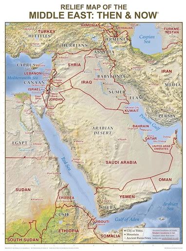 Chart Middle East Relief Map Wall Laminated Sheet 19 X 26 By Rose Publishing