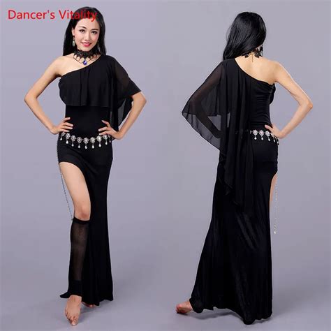 2017 Sexy Belly Dance Dance Bifurcation Dresses Dance Skirt Inclined