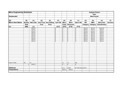 SOLUTION: Menu Engineering Worksheet - Studypool