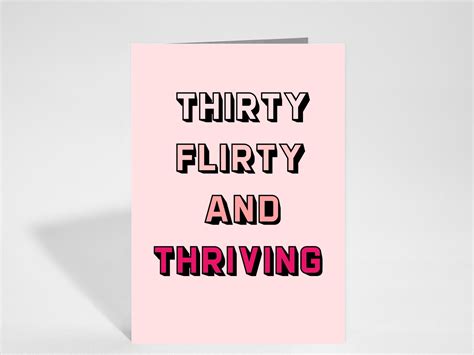 Thirty Flirty And Thriving 30th Birthday Card Funny Etsy Uk