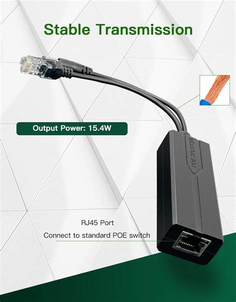 Câble d alimentation Répartiteur POE Standard 48V à 5V 12V 1 Pipeline