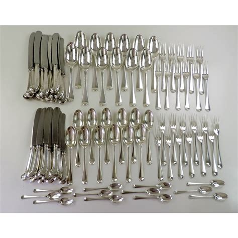 84 Piece George I And Ii Silver Cutlery Set 1719 35 Antique Silver Spoons