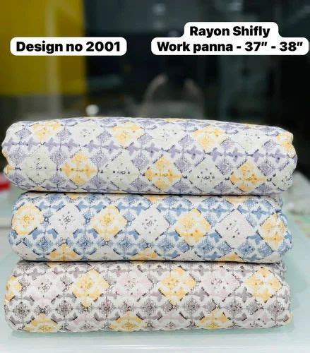 Rayon Shiffli With Digital Print Width In Inches At Rs