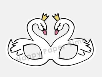 Swan Princess Mask Paper Craft Printable Template By Happy Paper Time