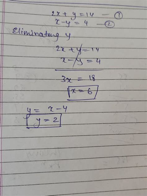 Solve The Following Pair Of Linear Equations By Elimination Method 2x