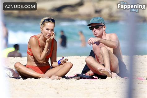 Pip Edwards Sexy Shows Off Her Beautiful Body Wearing A Hot Red Bikini At Bondi Beach Aznude