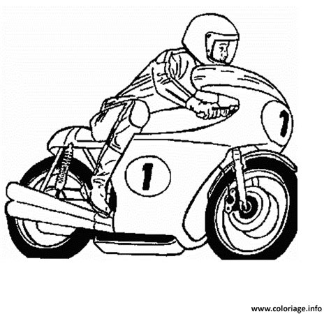 Coloriage Moto De Course Jecolorie