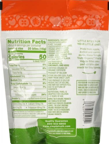 Simple Truth Organic™ Apple Apricot Carrot Fruit And Veggie Bites Snack 3 14 Oz Ralphs