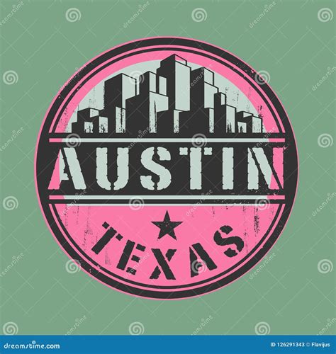 Stamp Or Label With Name Of Austin Texas Stock Vector Illustration