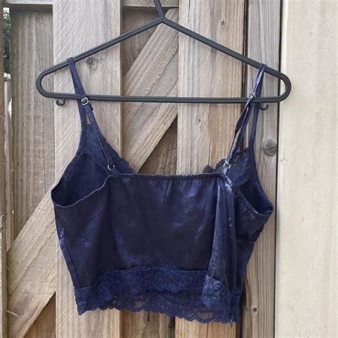 Blue Navy Lace Bralet Crop Top Brand New Never Been Depop