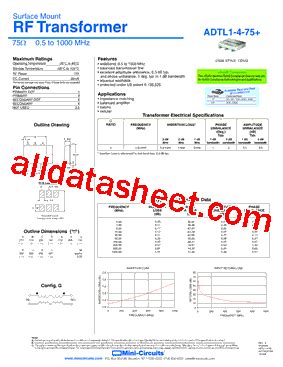 ADTL1 4 75 Datasheet PDF Mini Circuits