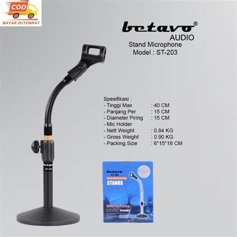 Jual Stand Mic Meja Betavo St Tripod Mic Bahan Besi Shopee Indonesia