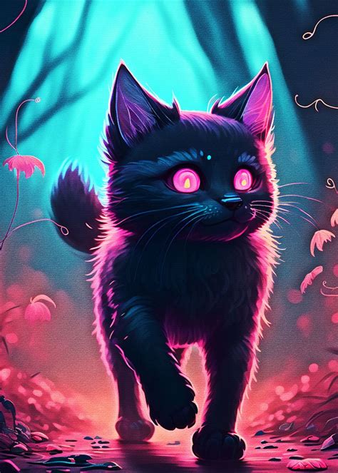 Black Cat New Art Poster Picture Metal Print Paint By Muh Asdar