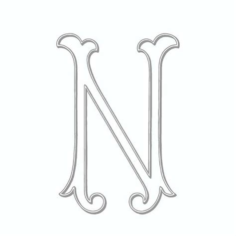 Antique Monogram Letter N Single Letter Vintage Design Etsy