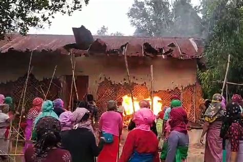 Furious Indian Women Burn Down Houses Of Two Suspects After Naked