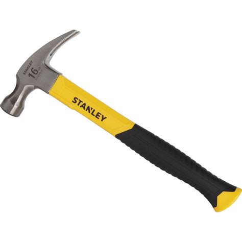 Stanley 16 Oz Smooth Face Rip Claw Hammer With Fiberglass Handle